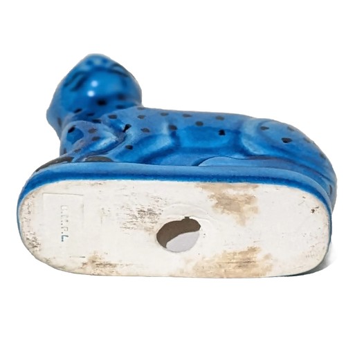 Vintage British Museum Pottery Blue Faience Egyptian Cat Leopard Figurine - Picture 3 of 3