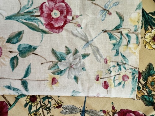 4.5 Yds Hoffman International Botanical Dragonfly Screen Print Cotton Fabric 42” - Picture 9 of 17