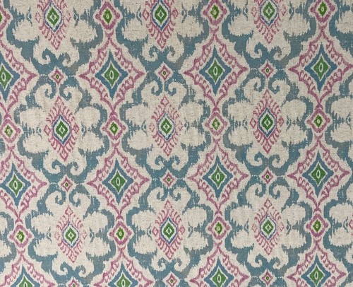 Arabic Batik Pink Blue Green 280cm Double Width Curtain Blind Upholstery Fabric - Picture 7 of 9