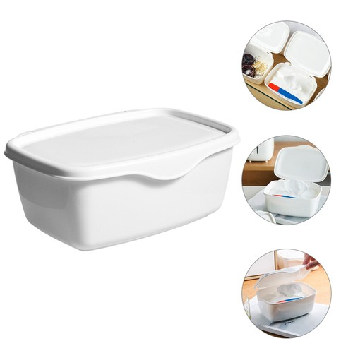 Wet Wipes Case Plastic Square Box Baby Holder Container for Bathroom Tissue - Imagen 12 de 12