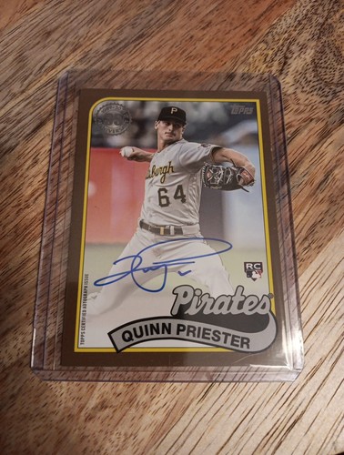 2024 Topps Series 1 Quinn Priester Gold Rookie Auto 50/50 PIRATES SP Rc Bookend