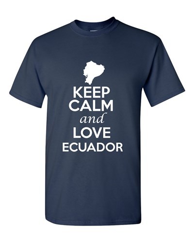 Keep Calm And Love Ecuador Country Novelty Statement Graphic Adult T-Shirt Tee - Imagen 5 de 10