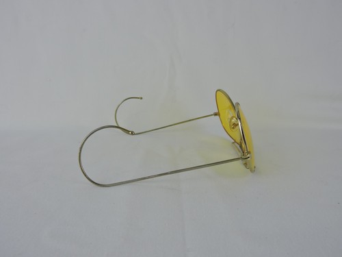 Vtg US Optics Wire Rim Aviator Sun Glasses Yellow Amber Lens Temple Wrap Taiwan - Picture 6 of 24