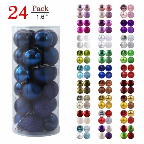 Christmas Hang Balls Xmas Tree Ornaments Hanging Ball Shatterproof 24 Pack New - Bild 132 von 343