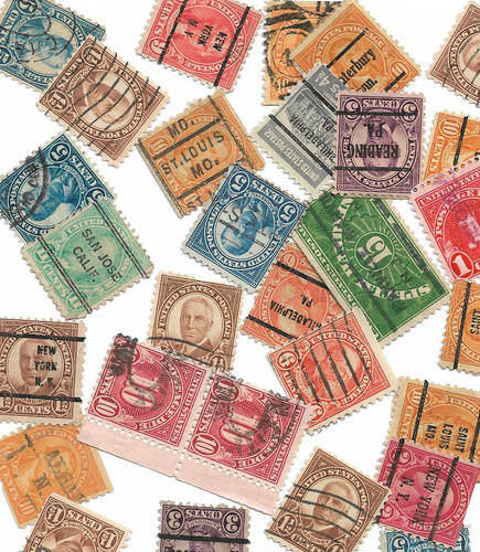 US 1910-1940s About 50x Old Classical Stamps Mostly Precancels 15-236 - Picture 2 of 4