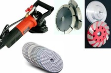 Wet Polisher Wall Chaser slotting stone concrete grout rust remover 18 Pad 3 cup