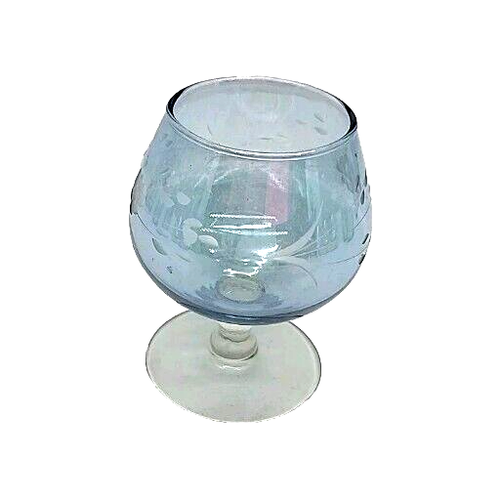 Iridescent Blue Floral Etched Glasses – Set of 6 (4oz), 6 (6oz), 5 (12oz) Barwar - Picture 4 of 9