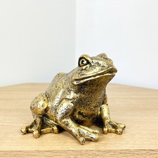 Gold Frosch Ornament Statue Haus Regal Deko Skulptur Figur Tier Wildtiere