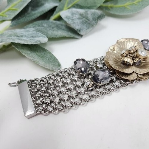 LOFT Strass Blume Metallkette Magnetarmband Neu mit Etikett - Bild 5 von 10
