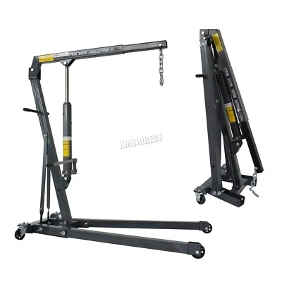 SwitZer Engine Crane 1 Ton Tonne Stand Hoist lift Jack Hydraulic Folding Grey