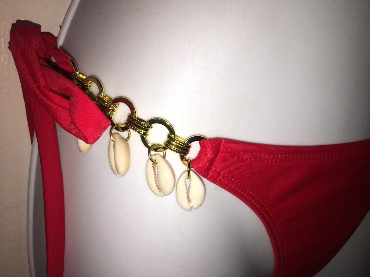 Bahimi London 2pcs Bikini Top M Bottom S Swimwear Red New