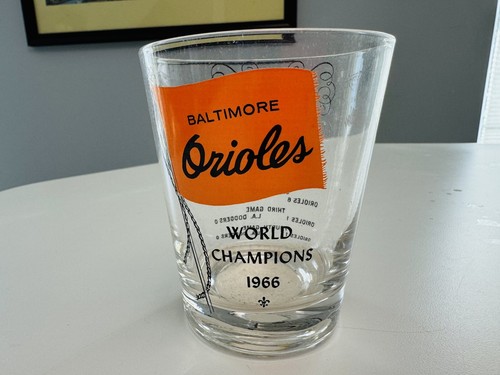 Old Vtg MLB 1966 Baltimore Orioles AL Champions Glass Glasses LOT Set in Box - Picture 8 of 8