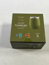 FineDine Triple Insulated Wine Tumbler Green Set of 4 NEW