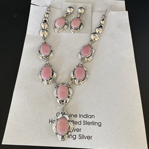 Collar de Gargantilla Rosa Navajo Colgante de Plata Esterlina Pendientes de 18"" 16127 - Imagen 9 de 12