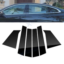 For Chevrolet Malibu 2016-2025 6PCS Black Pillar Posts Door Trim Piano Cover Kit