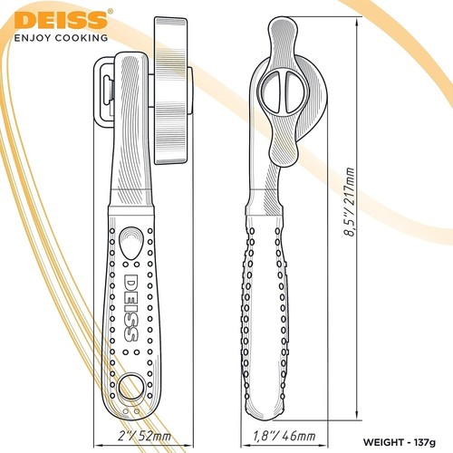 Pro Heavy Duty Can Opener Manual Smooth Edge Handheld Can Opener With Orange - 第 9/9 張圖片