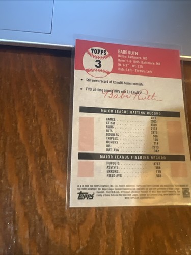 Babe Ruth 2022 Topps Chrome Platinum Anniversary #3 Boston Red Sox NM-MT - Picture 6 of 6