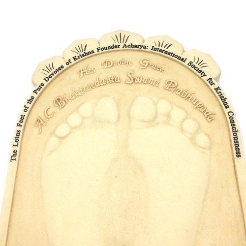 Bhaktivedanta Swami Srila Prabhupada's Lotus Feet Impression Casting 15.25" Long - Picture 3 of 9