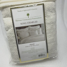 Historic Charleston Foundation King Charles Matelasse Pillow Sham Ivory 26x26 in