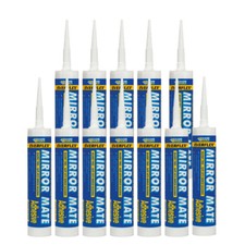 12X Everbuild Everflex MIRROR MATE Sealant Adhesive White Glass Splashback Glue