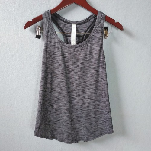 Lululemon Women Size 6 Gray Athletica Racerback Top Sleeveless Tank Activewear