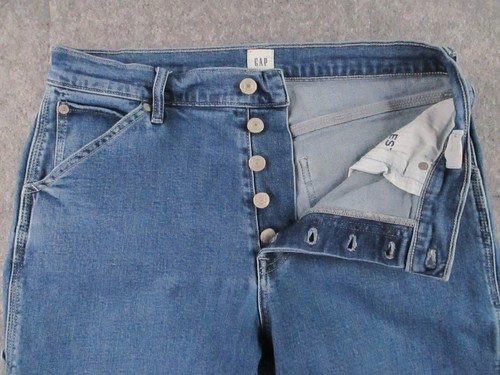 Gap Jeans Damen 12 blau Denim Carpenter Painter Mid Rise Medium Wash 31x25