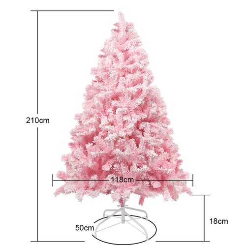 Weihnachtsbaum mit LED Künstlicher Kunstbaum Rosa Christbaum Schnee Tannenbaum - Bild 24 von 65
