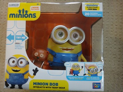 NEW Minion Bob Interacts with Teddy Bear Talking Despicable Me Minions Movie | eBay