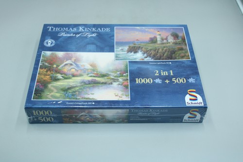 🧩NUEVO: Everetts Cottage Victorian Light Kinkade Schmidt Puzzle 2 × 1000 piezas j - Imagen 2 de 6