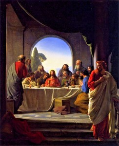 jesus christ the last supper christian painting 8x10 real canvas art