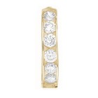 Cubic Zirconia Earring (1/2 Pair) Unisex 14k Gold Single Huggie Hoop