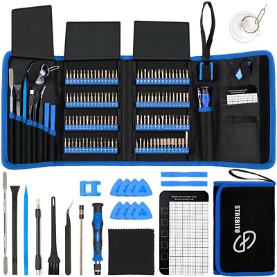 STREBITO Electronics Precision Screwdriver Sets 142-Piece with 120 Bits Magne...