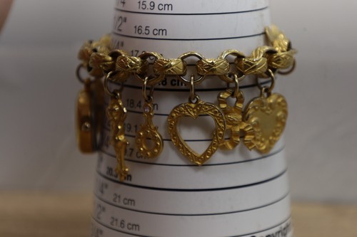 Kirks Folly Watch Women 22mm Gold Tone Heart Charm Bracelet Band New Battery 7" - Picture 2 of 6