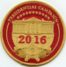 old 2016 TRUMP VS CLINTON PRESIDENTIAL CAMPAIGN red WASHINGTON DC POLICE PATCH