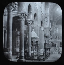 Glass Magic Lantern Slide Italy Venice Interior Of St Mark's Cathedral Basilica