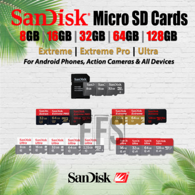 SanDisk MICRO SD Card Memory 8GB 16GB 32GB 64GB 128GB 256 Extreme Pro lot Ultra
