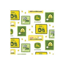 John Deere-Nursery 43/44" 100 Cotton BTY Farm Scene Patches, NEW