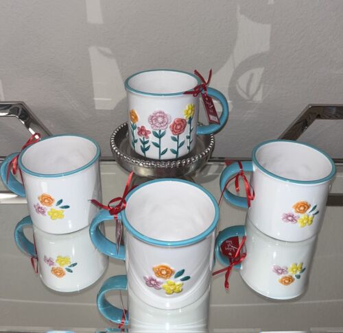 4-NWT LANG 3D CROCHET DESIGN FLOWERS MUG SET - Picture 3 of 11