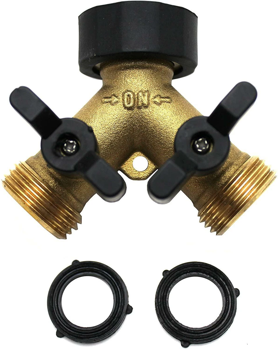 Kasian House Heavy Duty Brass Garden Hose Splitter Y Valve 2 Way
