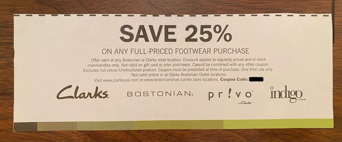 Coupon 25 Off Any Clarks Bostonian Privo Indigo shoes