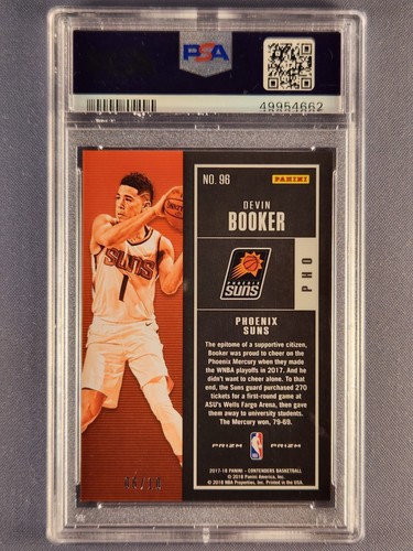 2017-18 Panini Contenders #96 Devin Booker Gold /10 SSP PSA 9 Pop 3 - Picture 2 of 2
