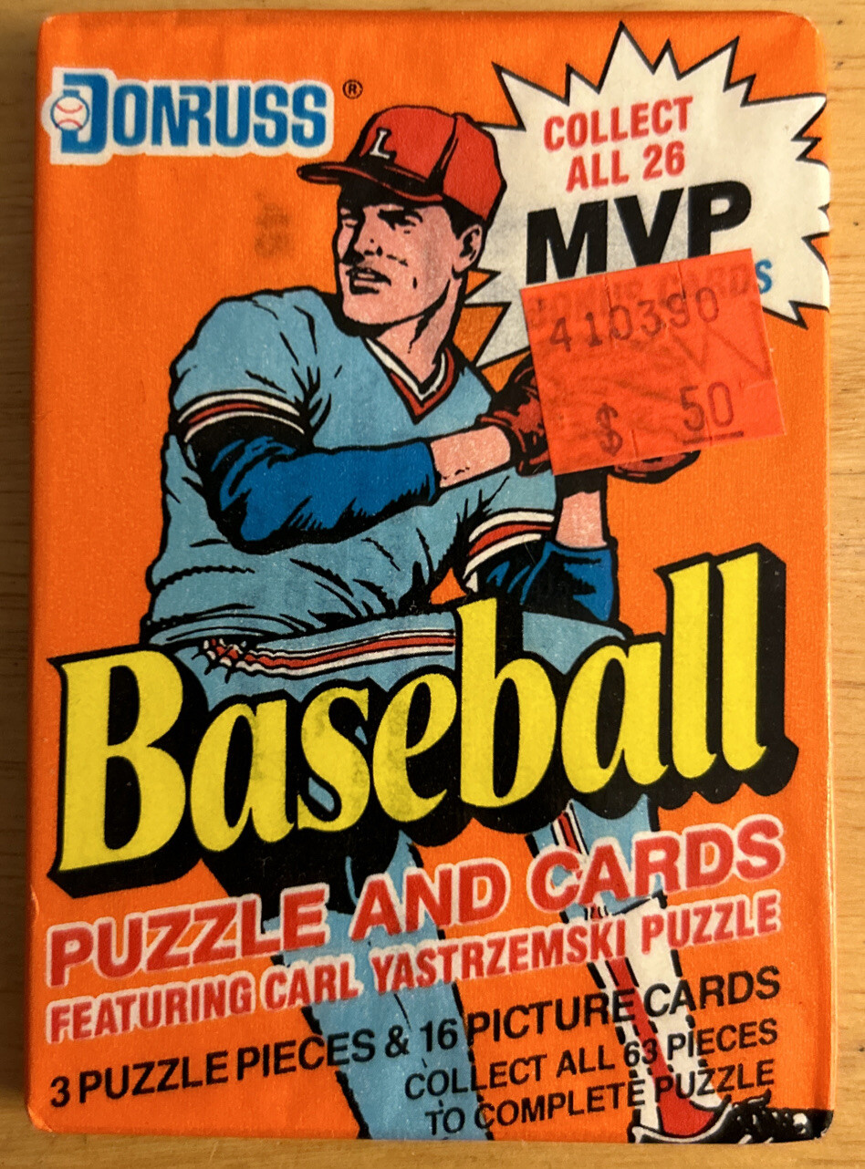 1990 Donruss Baseball Card Wax Pack Luis Rivera Red Sox Showing On