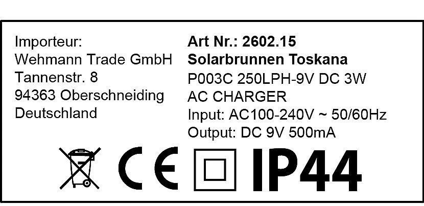 Solarbrunnen Toskana Solarspringbrunnen Kaskade Brunnen Solar-Brunnen - Bild 4 von 4
