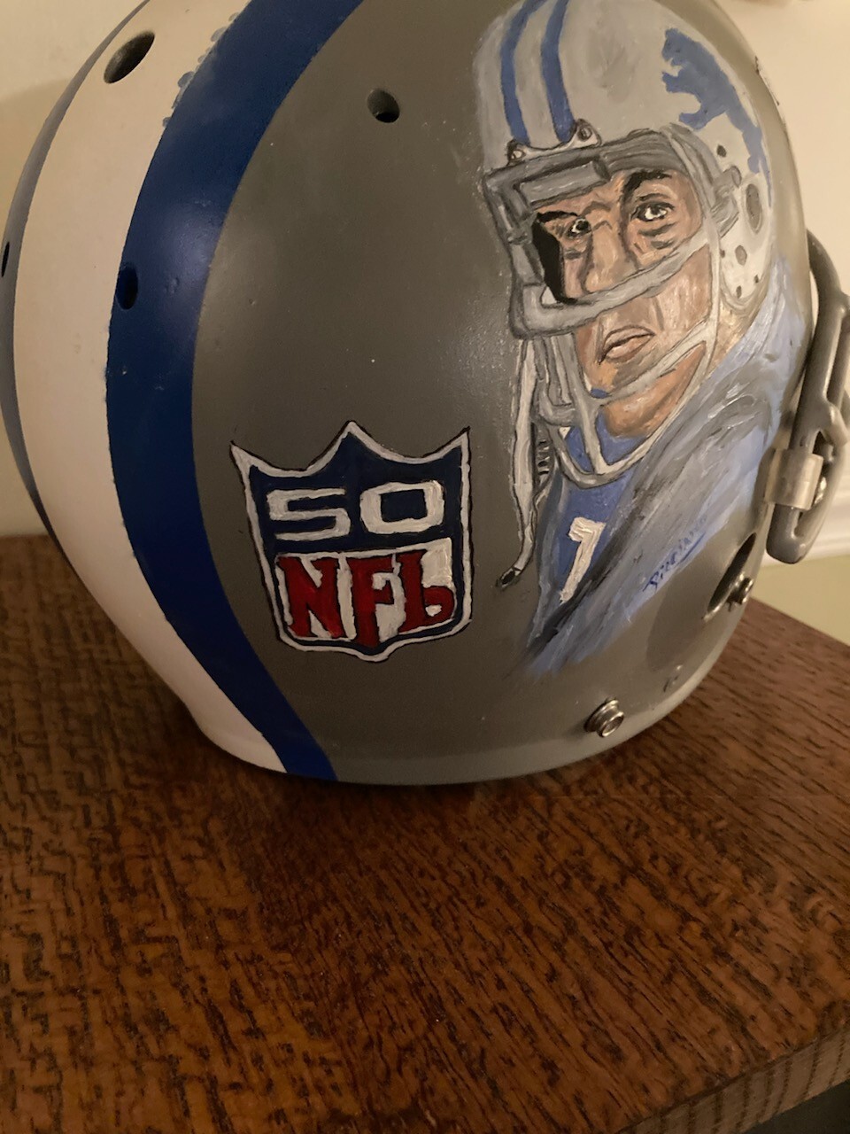 Detroit Lions Alex karras hand painted  football  helmet