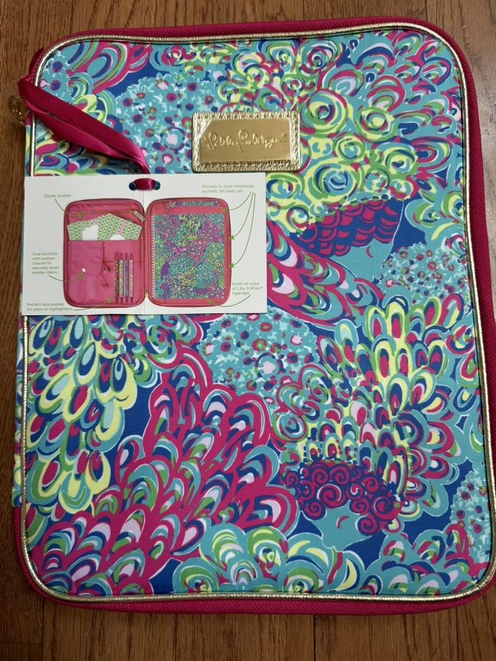 Lily Pulitzer Notebook Agenda Folio Laptop Tablet Organizer Lilly's Lagoon NWT - Image 2 of 3
