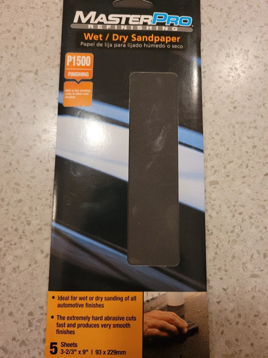MASTERPRO WET DRY SANDPAPER P1500 GRIT 5 SHEETS eBay