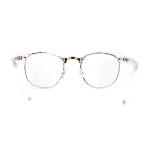 Kultige Herren Halbrand Hipster Mode Brille Klar Gold - Bild 4 von 5