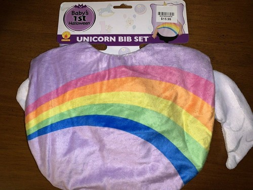 Neu mit Etikett Neu Baby’s First Halloween Lätzchen Set Einhorn mit Kapuze süß Baby Kleinkind - Bild 1 von 2