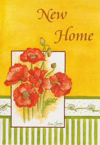 Pretty Red Poppies NEW HOME Card with Bible Text - Song of Solomon 2:4 - EB8957 - 第 1/1 張圖片
