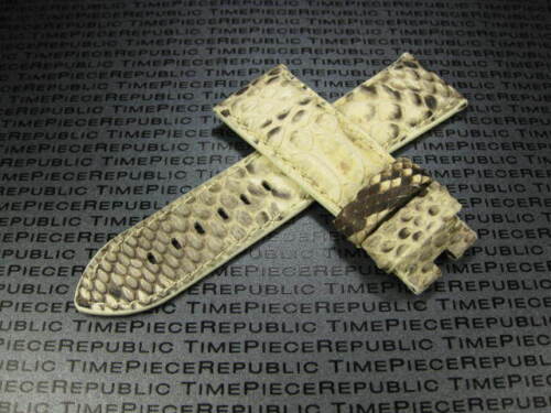 24mm PYTHON Leather Strap Blue White Brown Deployment Watch Band for PANERAI - Picture 18 of 32